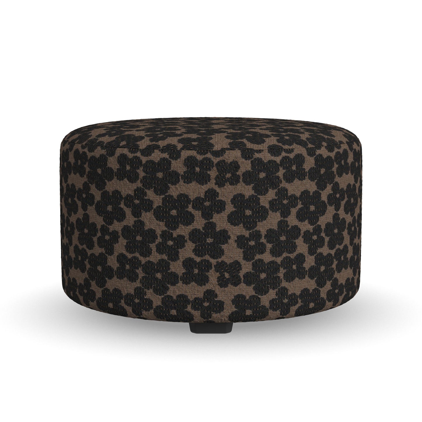 Pouf - Cocktail Ottoman - Black / Dark Brown