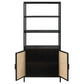 Amherst - 3-Shelf Radio Weave Cane Metal Accent Cabinet