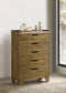 Henderson - 5-Drawer Bedroom Chest Of Drawers - Medium Oak