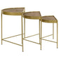 Tristen - 3 Piece Demilune Nesting Table - Brown And Gold